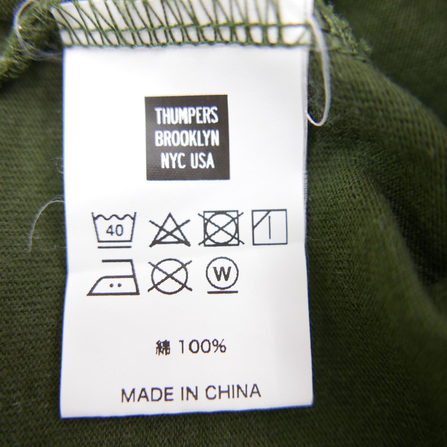 THUMPERS BROOKLYN NYC USA サンパーズブルックリン エヌワイシーユーエスエー 半袖カットソー ロゴ バック プリント Tシャツ KHAKI XL