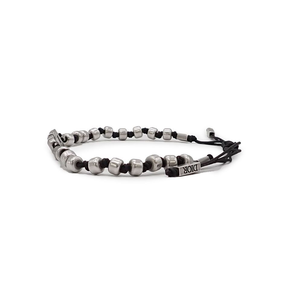 ★【DIOR】★ディオール ASTERODIOR ストリング ブレスレット★ ディオール ロゴ スター 星 ラインストーン ブレスレット シルバー