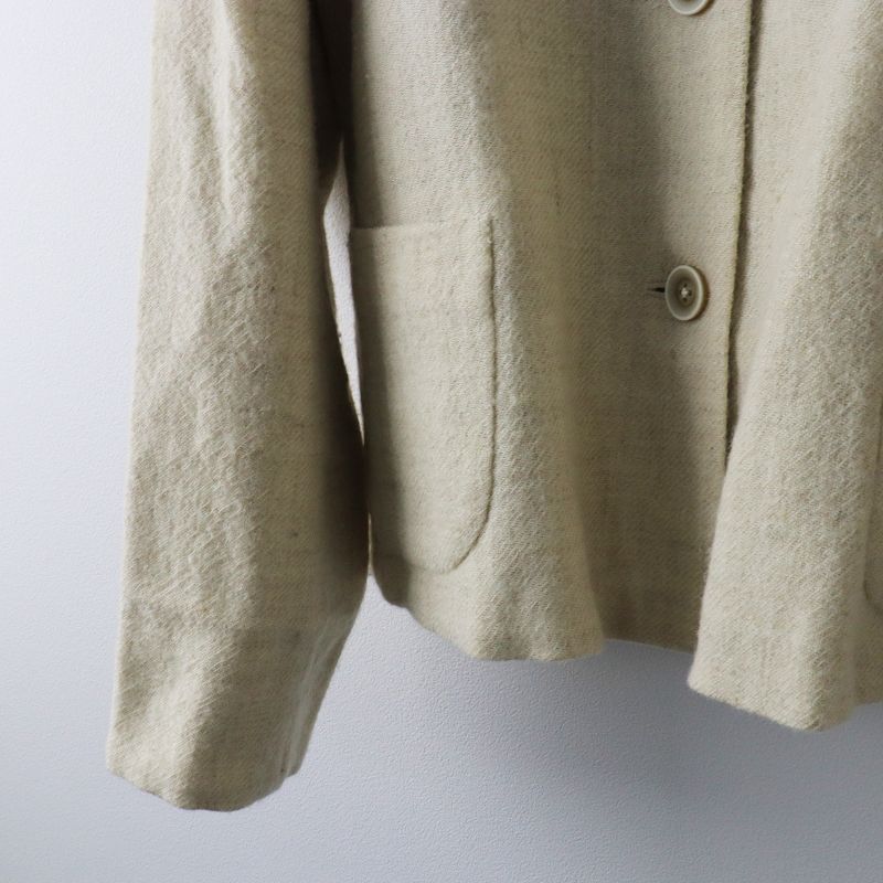 コットンハウスアヤ Cotton House Aya ウール ノーカラージャケット M 