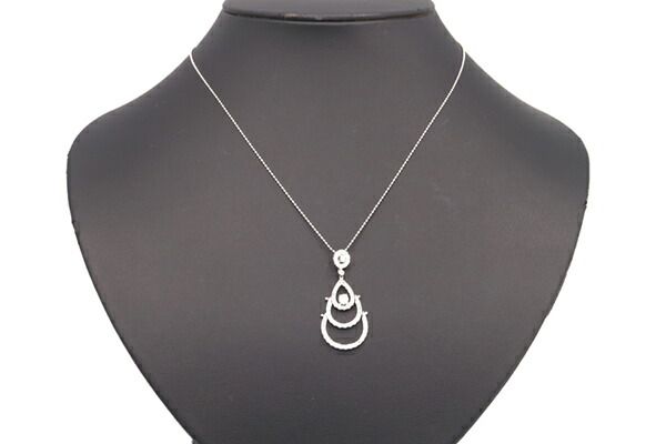 ダイヤモンド ネックレス D1.00ct K18 WG - メルカリ