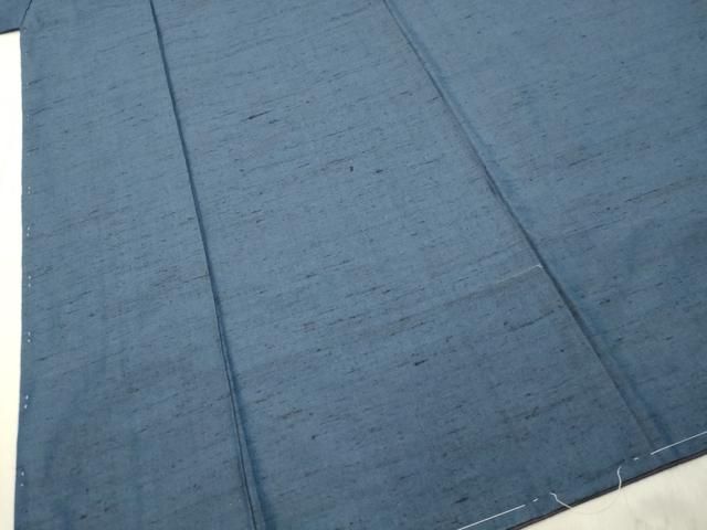 平和屋着物○男性 紬 アンサンブル 青藍色 正絹 逸品 DAAT1511tw