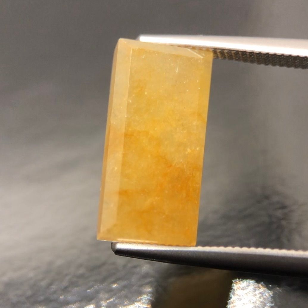美品]天然本翡翠 氷種 ルース 4.10ct イエロー系 透明度良好