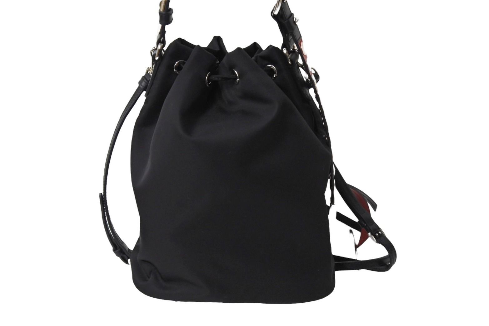 PRADA プラダ 巾着ショルダーバッグ スタッズ 1BH038 イタリア製
