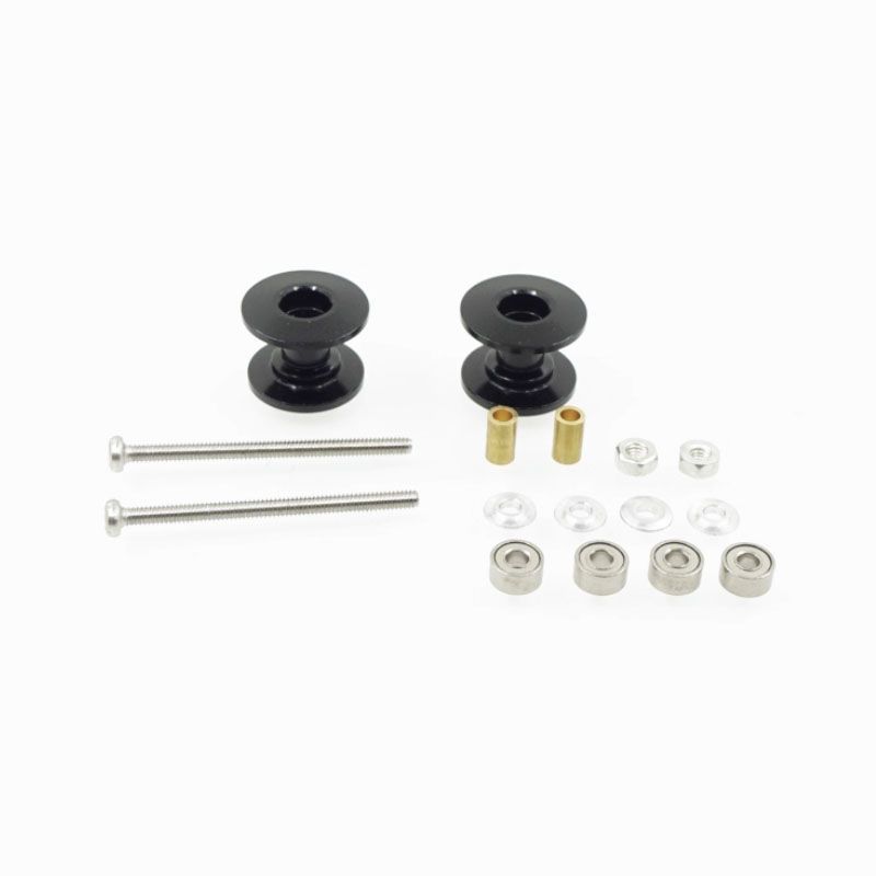 ミニ四駆 13-12mm 2段アルミベアリングローラーセット 黑ー 社外