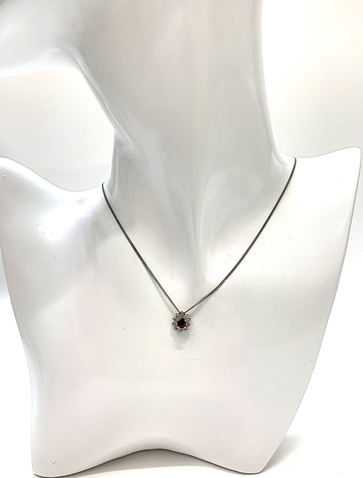 PT900 / PT850 コンビ 赤石 0.41ct ダイヤモンド 総計 0.24ct 