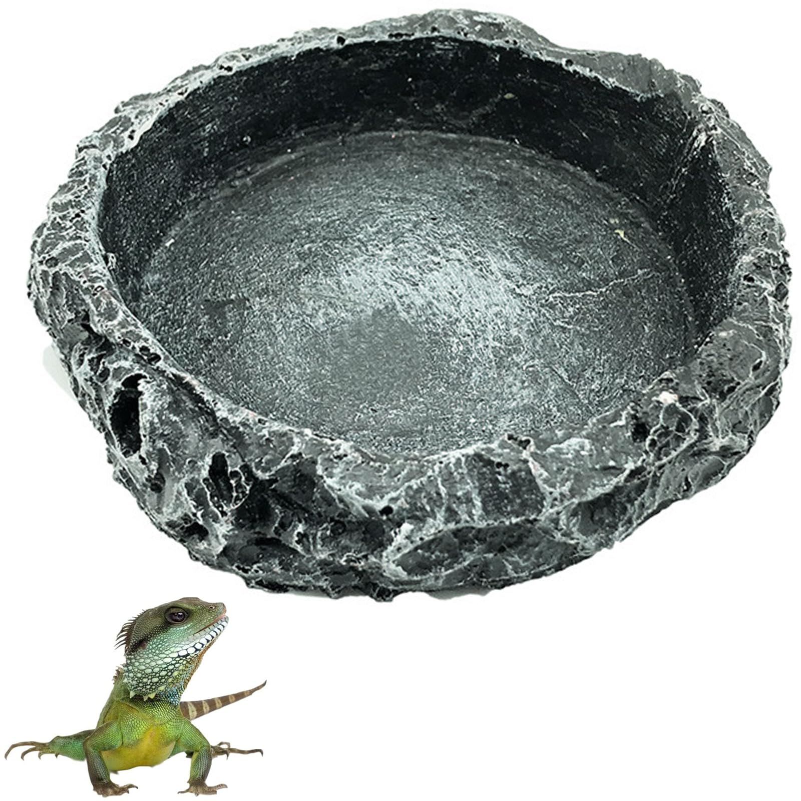 新品 爬虫類 水入れ 餌入れ エサ皿 水飲み皿 自然の岩イメージ ひっ