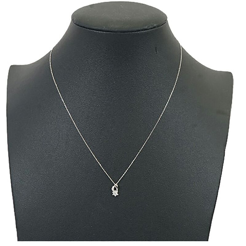 ju160】 ネックレス フラワーモチーフ K18WG ホワイトゴールド