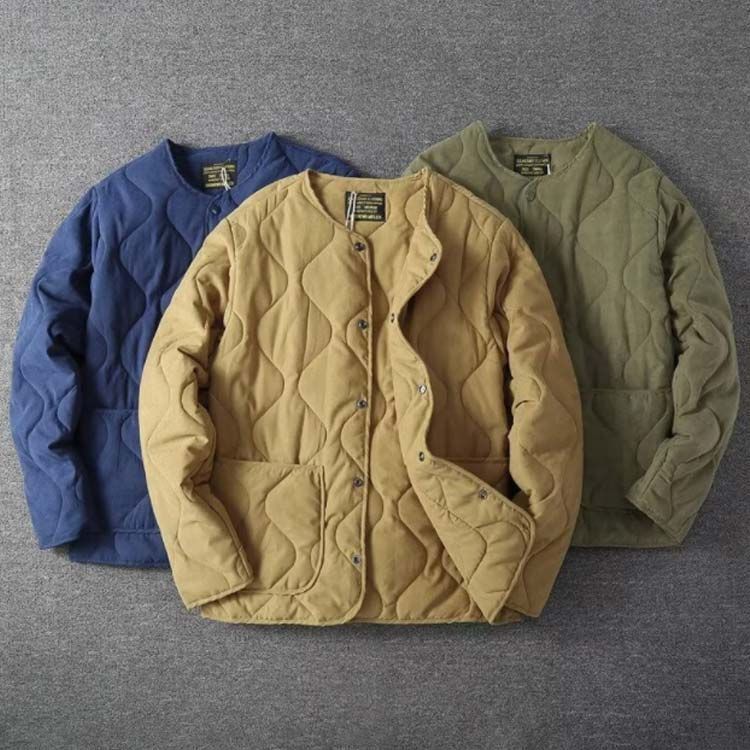 ノーカラー キルティングジャケット M〜2XL 綿 楽天市場】アウター ジャケット メンズ レディース お尻隠れる