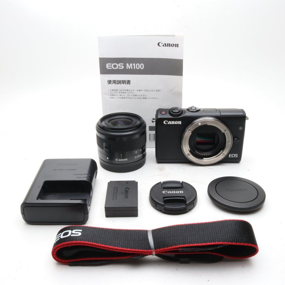 Canon ミラーレス一眼カメラ EOS M100 EF-M15-45 IS STM レンズキット ブラック EOSM100BK1545ISSTMLK
