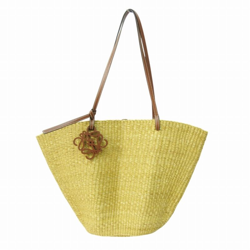 ロエベ LOEWE 美品 シェルバスケット トートバッグ アナグラム
