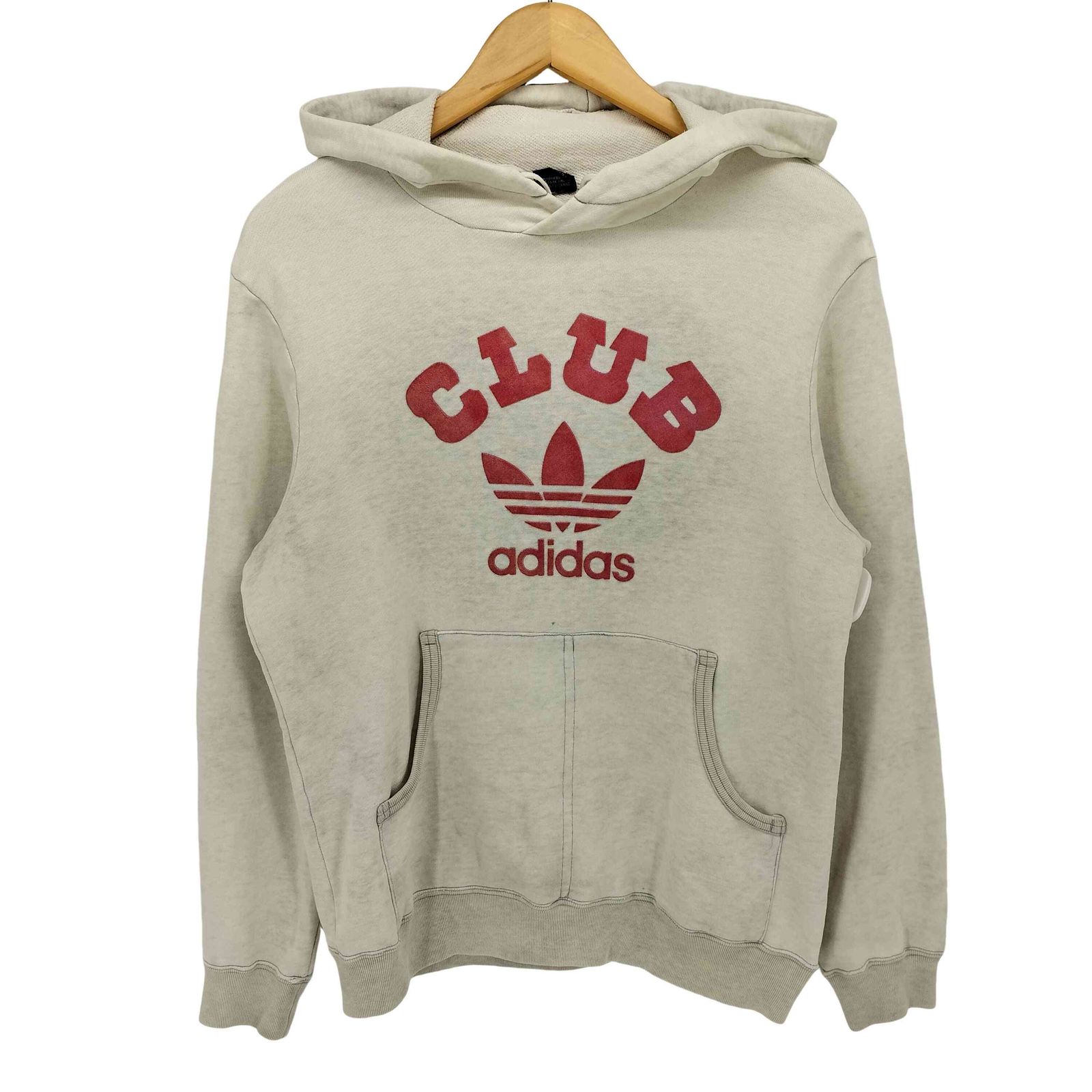 アディダス　adidas 80s ビッグロゴ　パーカー　デサント製　古着 adidas - 【銀タグ】adidas デサント 80's ビッグロゴパーカーの