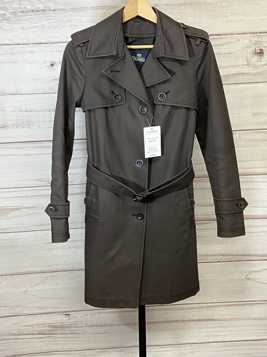 HERNO ヘルノ トレンチコート 104187 8900 MADE IN ITALY レディース サイズ40 ダークブラウン系 - メルカリ