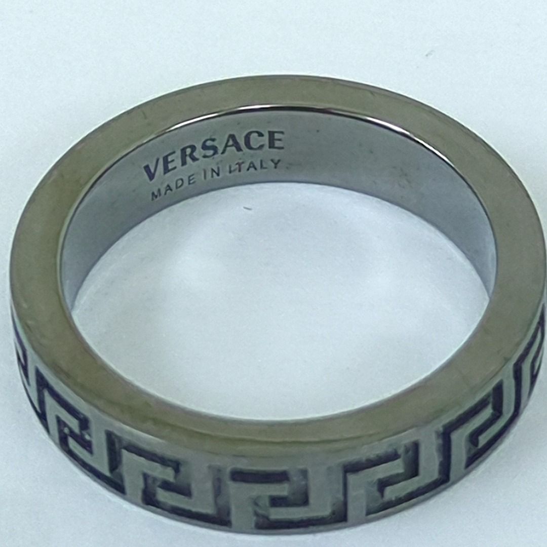 ヴェルサーチェ グリークリング ダークグレー 約22号 イタリア製 ヴェルサーチェ グリークリング ダークグレー 約22号 イタリア製