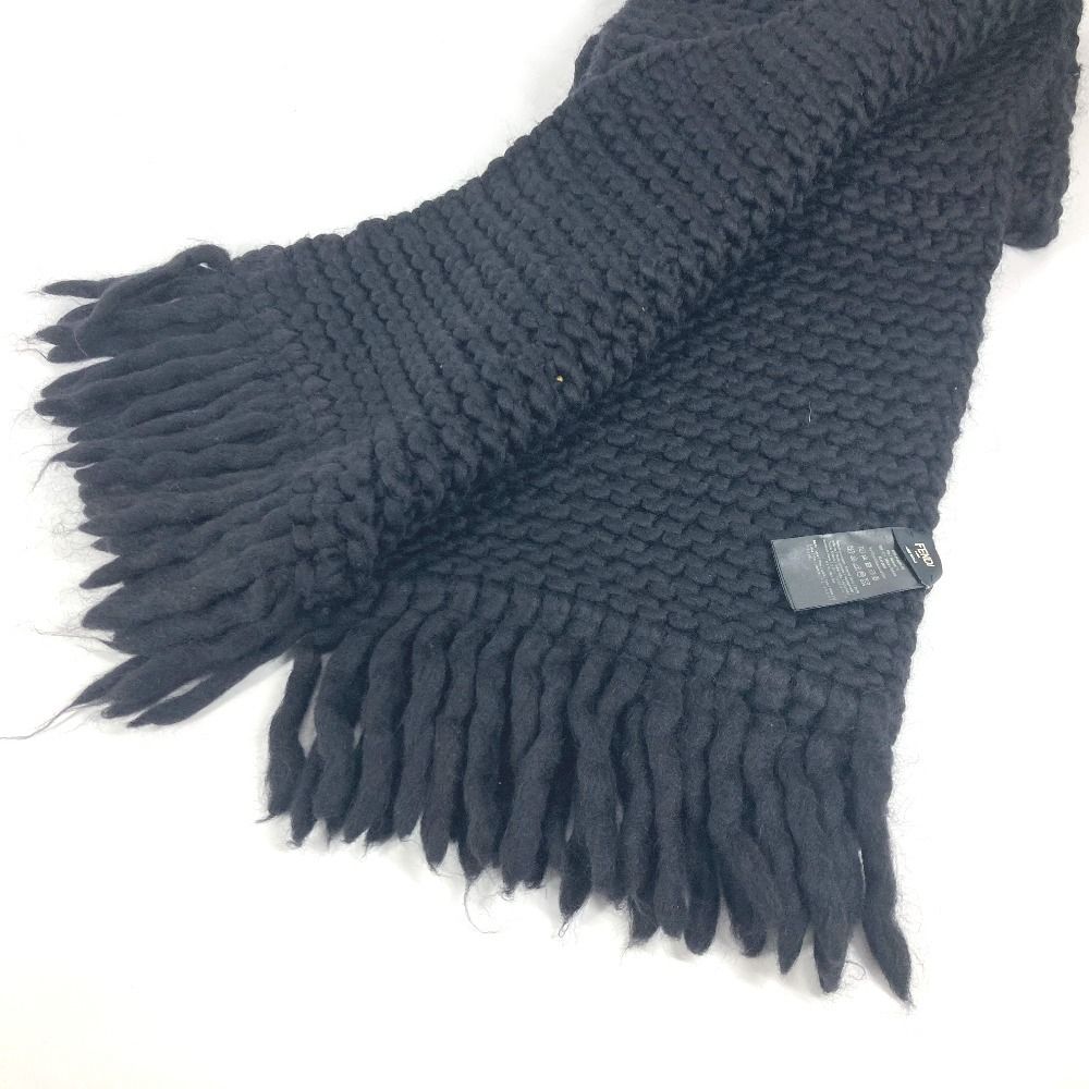 【新品 未使用級】タグ付き FENDI フェンディ ウール マフラー FENDI フェンディ マフラー ロゴ FXS124 ウール ブラック - メルカリ