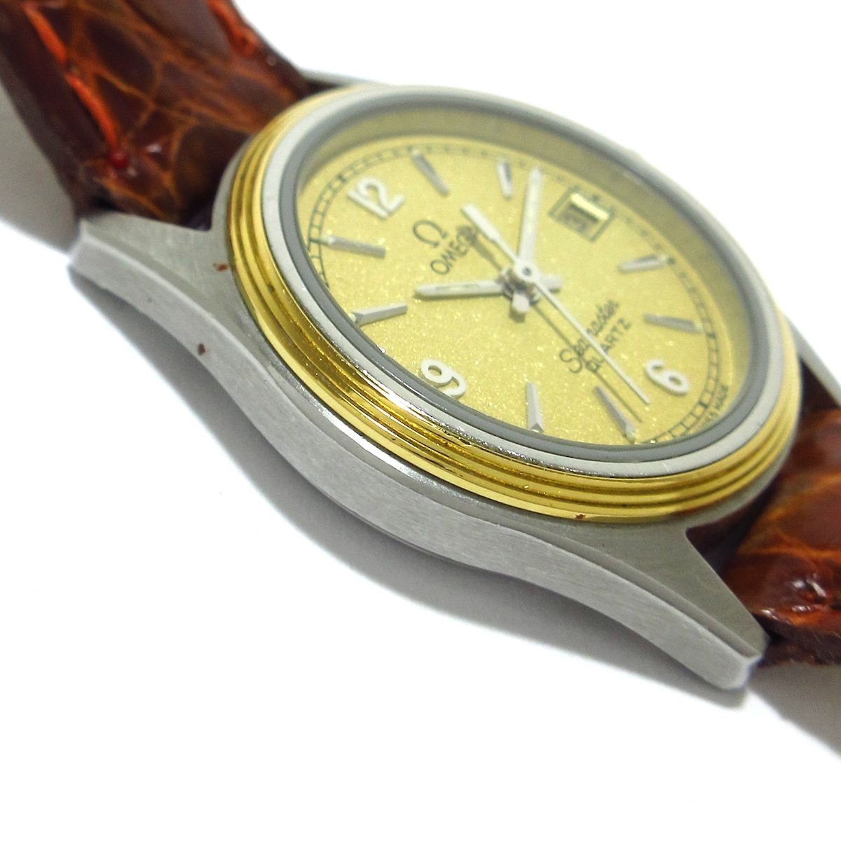 OMEGA(オメガ) 腕時計 シーマスター 596.0035 レディース 革ベルト ゴールド - メルカリ