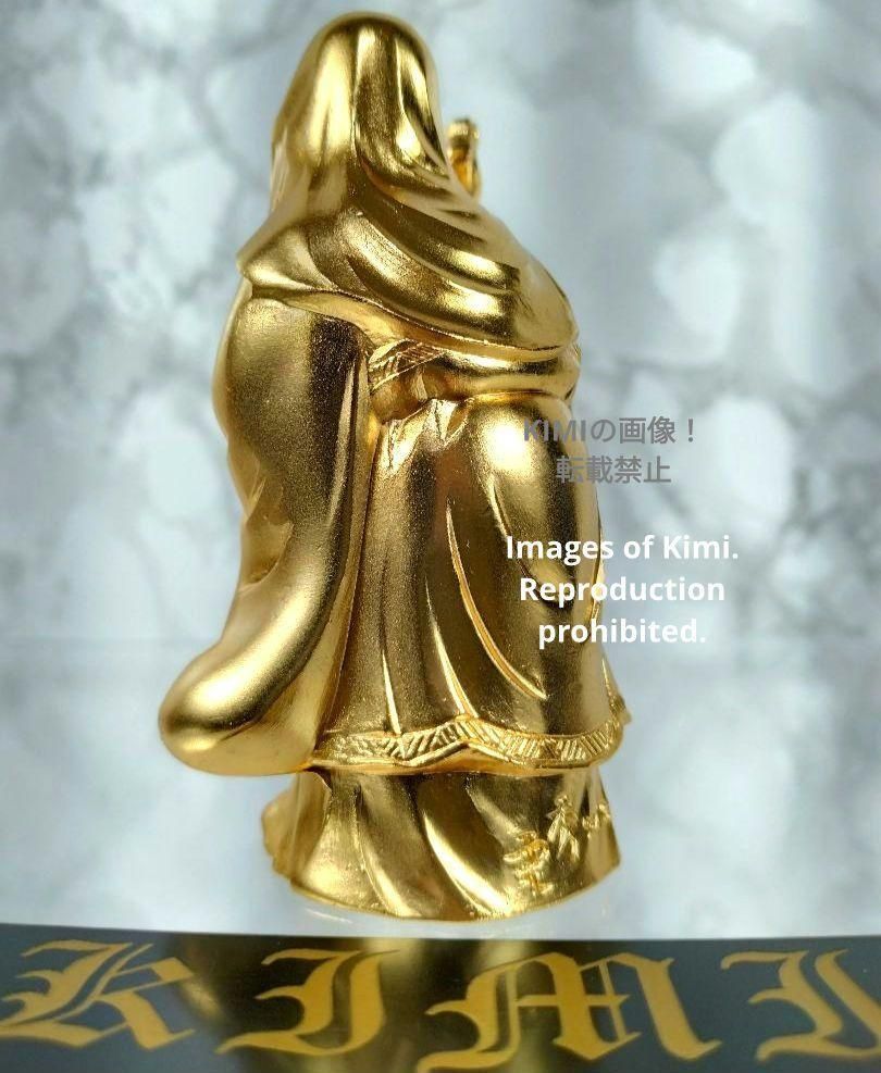 福禄寿 Fukurokuju 8.5cm 3.3inch 仏像 金メッキ/24金 仏師 牧田