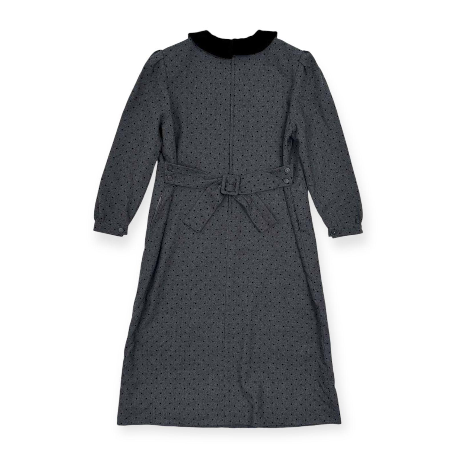 80s 90s ヴィンテージ pierre cardin ベロア襟 水玉 ドット柄 長袖 A 