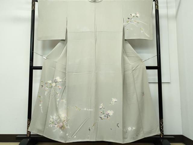 平和屋着物○京加賀友禅 百貫石峰 訪問着 花籠文 暈し染め 正絹 逸品  