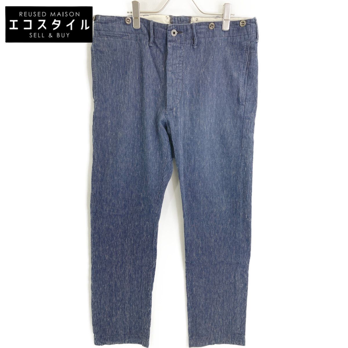 RRL ダブルアールエル R23 ｺｯﾄﾝ×ﾘﾈﾝ ｲﾝﾃﾞｨｺﾞ ｵﾌｨｻｰｽﾞﾊﾟﾝﾂ 34　32