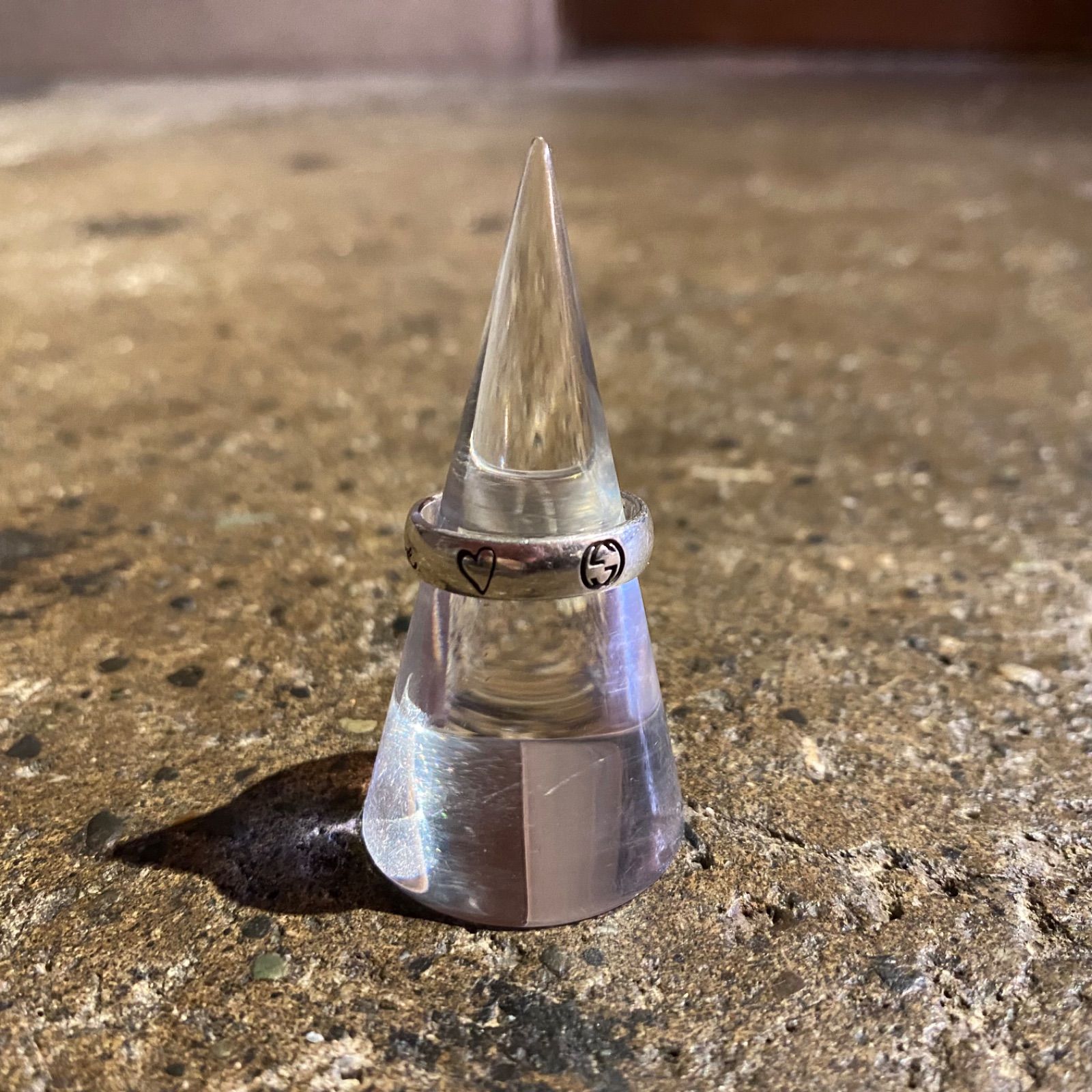 GUCCI Blind for Love 刻印デザイン リング 14号 ショップ Silver925