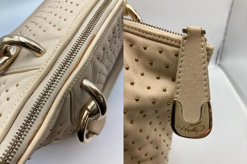 BALLY バリー スタッズ×レザー ハンドバッグ 中古4 - メルカリ