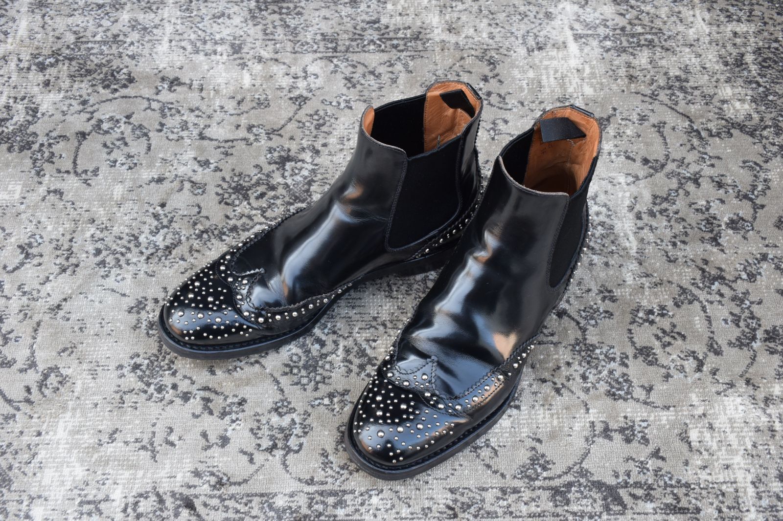 Church’s チャーチ KETSBY MET ケッツビーメット サイドゴア スタッズ チェルシーブーツ 黒 ブラック EU37 23.5〜24cm W3388