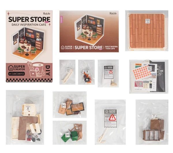 ROLIFE　DIYプラスチックハウス　スーパークリエイターシリーズ　コーヒーラ ROBOTIME ROLIFE DIY ミニチュアハウス スーパークリエイター
