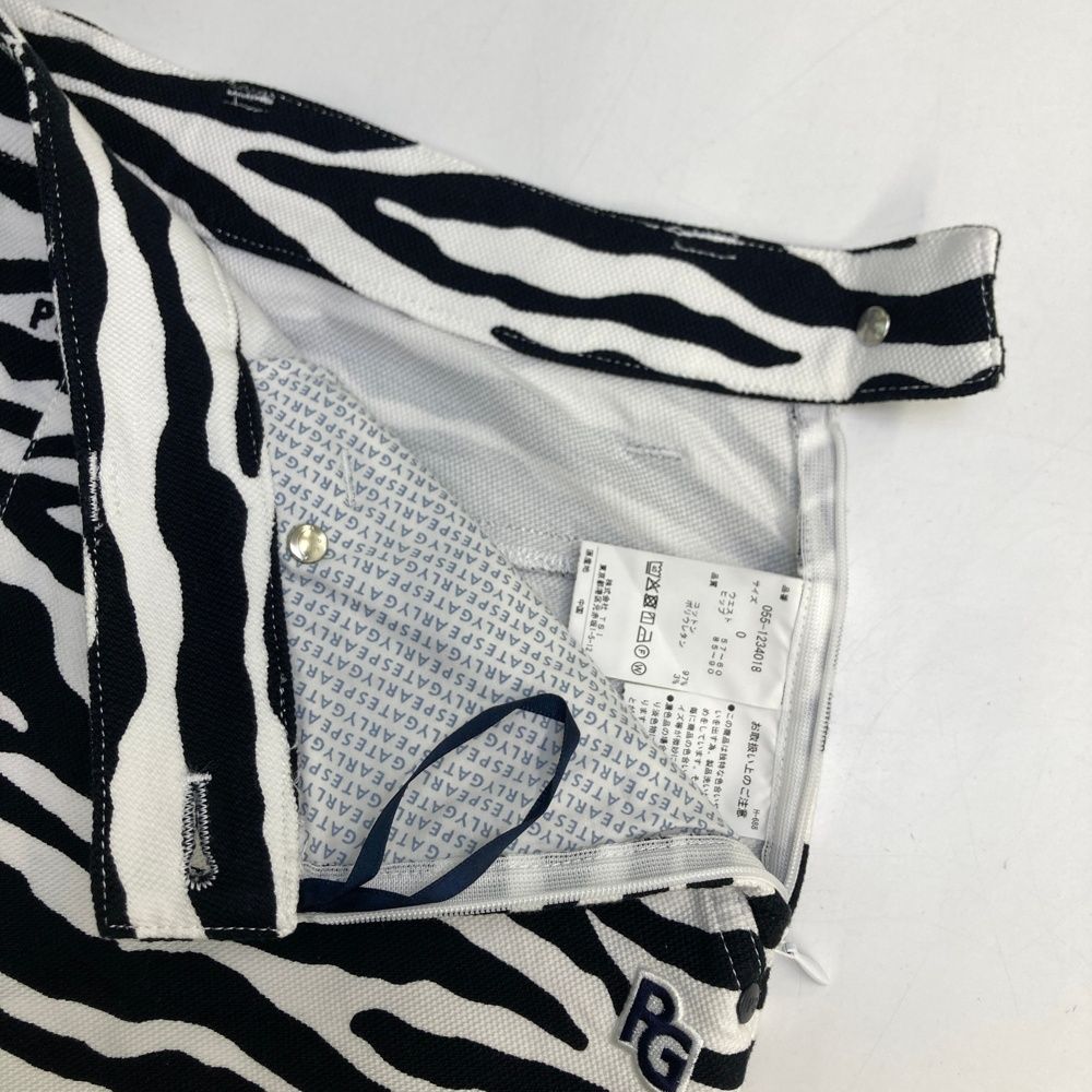 快適 サイズ 0 PEARLY GATES パーリーゲイツ ストレッチスカート ゼブラ柄 ブラック系 240101525394 ゴルフウェア レディース ストスト 焦点のあった