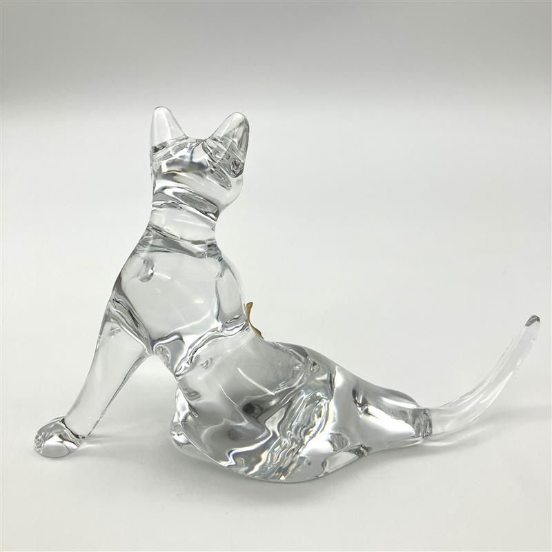 バカラ Baccarat フィギュリン 猫 ネコ オブジェ 置物 クリスタル 