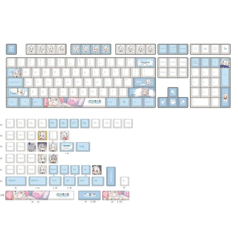 Mechkeys Tanchjim x UTYPING Asano Touch PBT キーキャップ 158 キー ダイ サブ セット 英語配列 96 80 75 65 60 分割バックスペース 分割スペースバー Alice