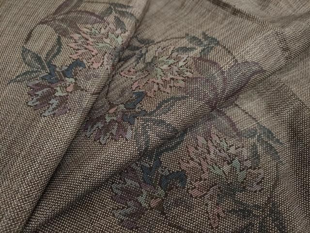 平和屋着物●本場大島紬 9マルキ 草花丸文 正絹 DAAW5985ud