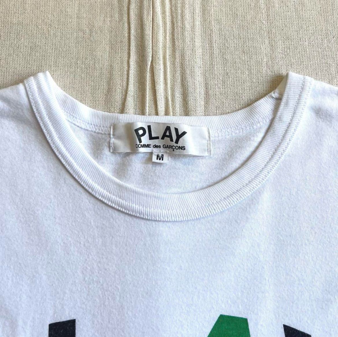 希少 00s 当時物 PLAY COMME des GARÇONS コムデギャルソン 白 短丈T 