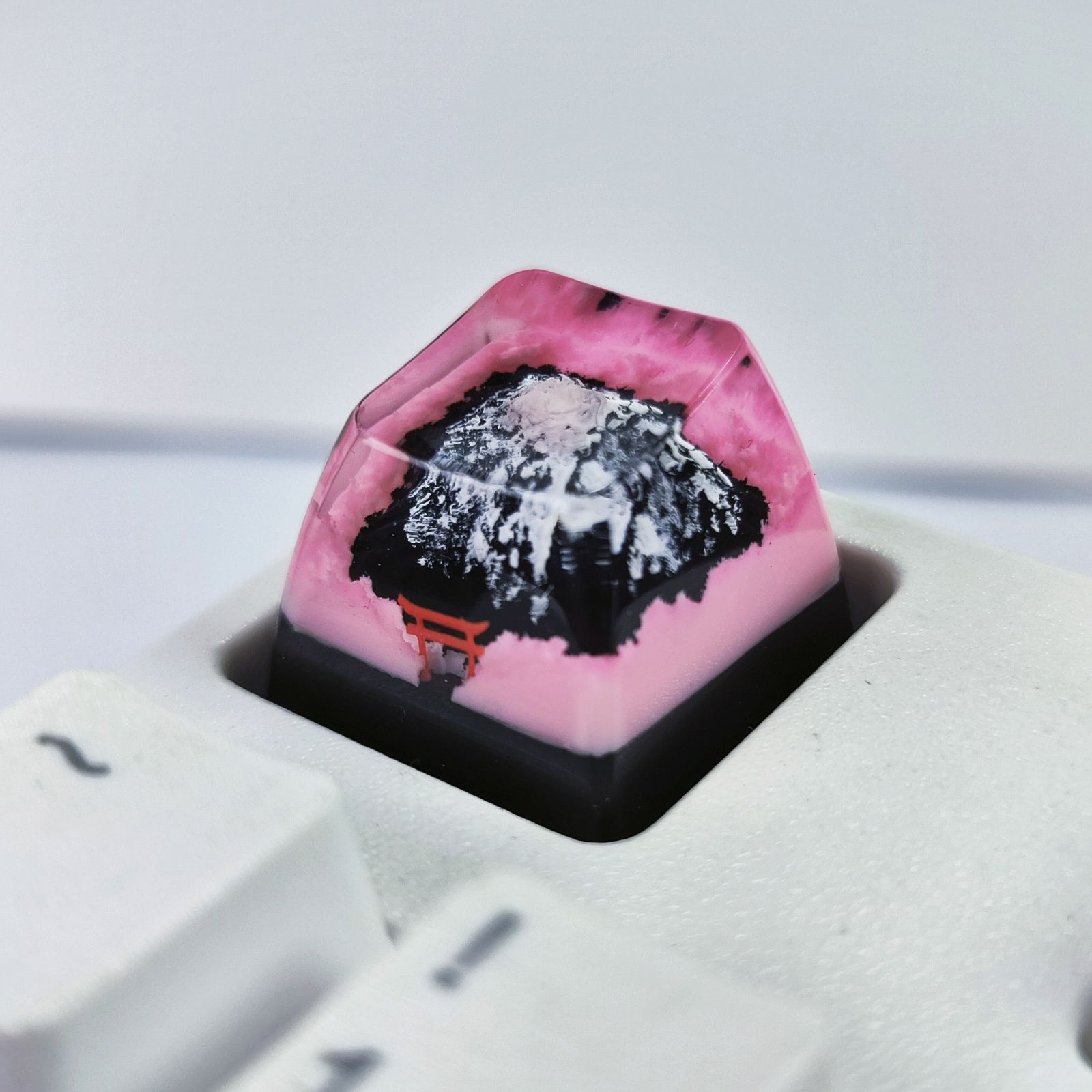 動画あり】DIY 手作り カスタマイズ キーキャップ 桜 火山 綺麗