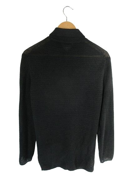 フィリッポデローレンティス FILIPPO DE LAURENTII カーディガン 長袖 ボタン 無地 ブラック サイズ48 QQQ