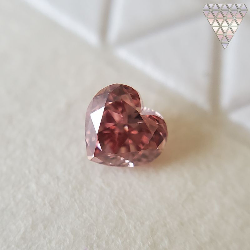 0.17 ct FANCY DEEP ORANGY BROWNISH PINK VS1 HEART AGT 天然 ダイヤモンド