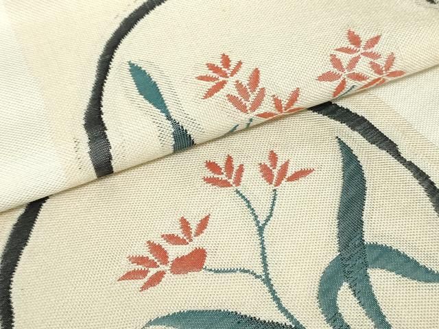 平和屋着物○名門木屋太 今河織物 六通柄袋帯 花丸文 正絹 逸品  