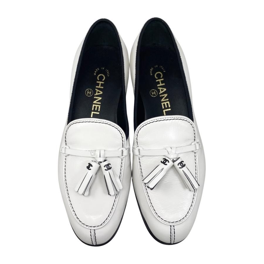 ☆E4295 シャネル ローファー フリンジ モカシン G45405 B15187