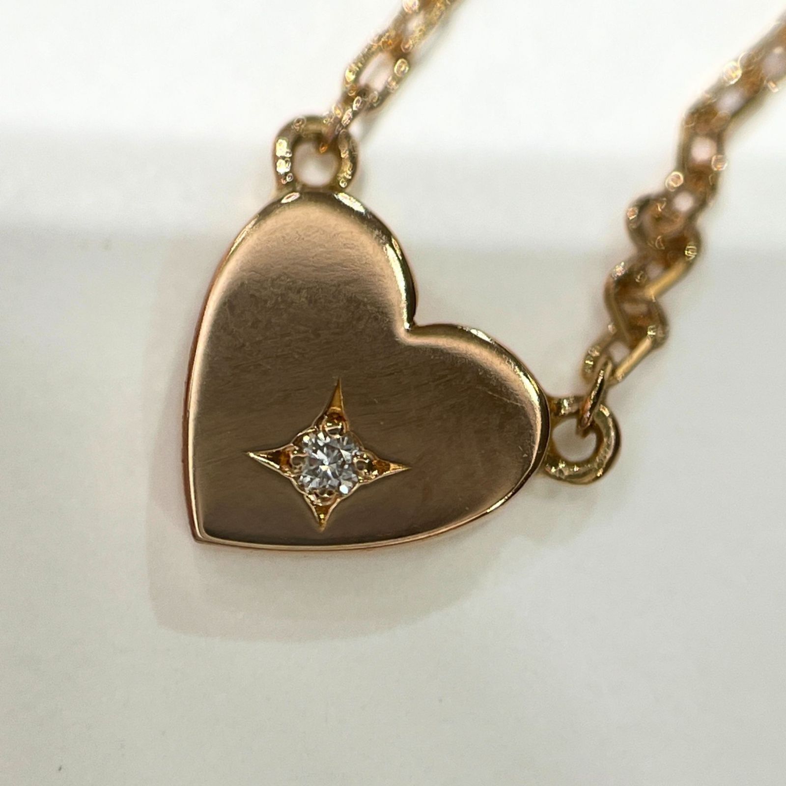 美品🌟AHKAH アーカー K18 ダイヤモンド 0.005ct ハート