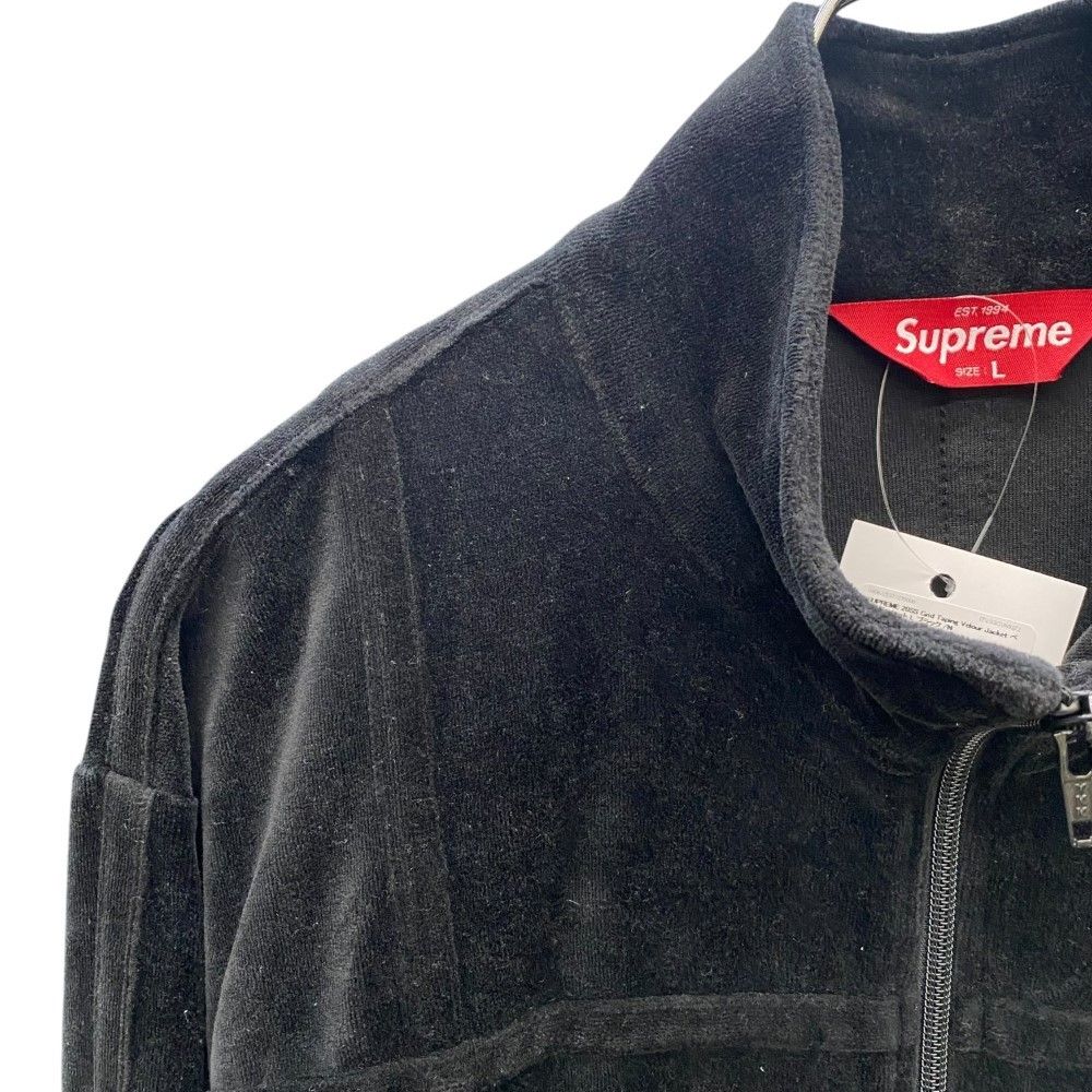 SUPREME 20SS Grid Taping Velour Jacket Lサイズ ブラック