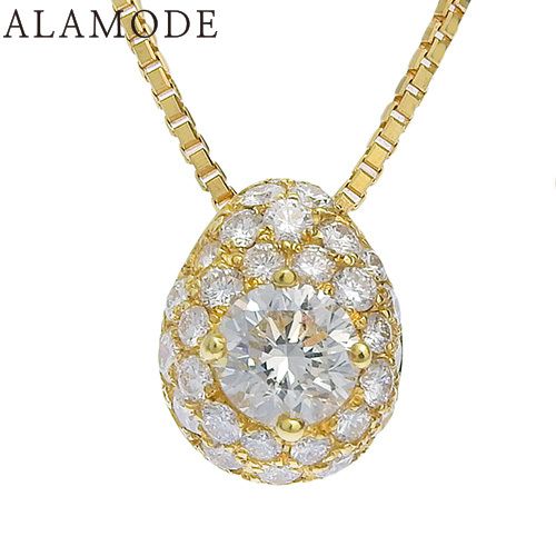 HCO(平和堂貿易) D0.61,0.58 ダイヤモンド ネックレス K18 イエロー  