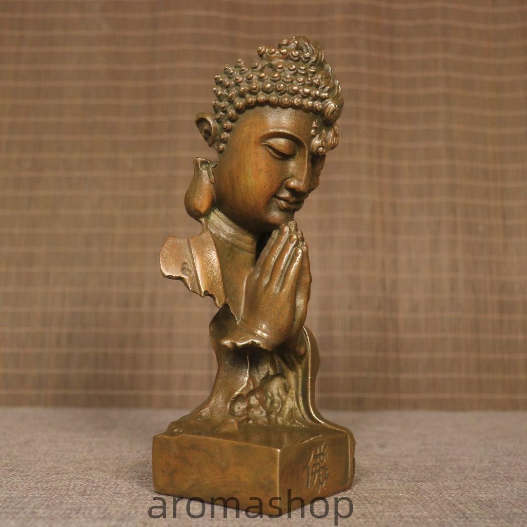 銅 細工 釈迦如来仏仏像 事務デスクトップ机 茶室 茶寵 置物 装飾品 工芸品 銅 細工 釈迦如来仏仏像 事務デスクトップ机 茶室 茶寵 置物
