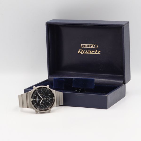 Seiko セイコー Speedmaster 7A28-7040 黒 Qz Seiko Speed Master 7A28