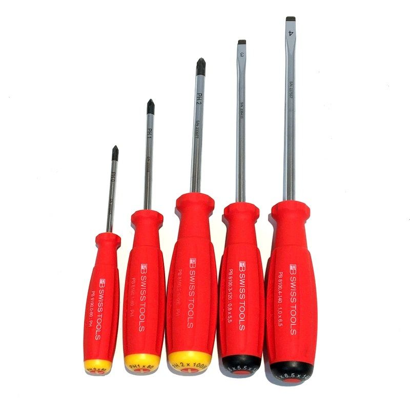 ピービースイスツールズ プラスドライバー 0 |1| 2 マイナスドライバー 3| 4| 5本セット ドライバーセット ハンドツール 工具 DIY 大工道具 現場作業 メンテナンス PB SWISS TOOLS △DW2326