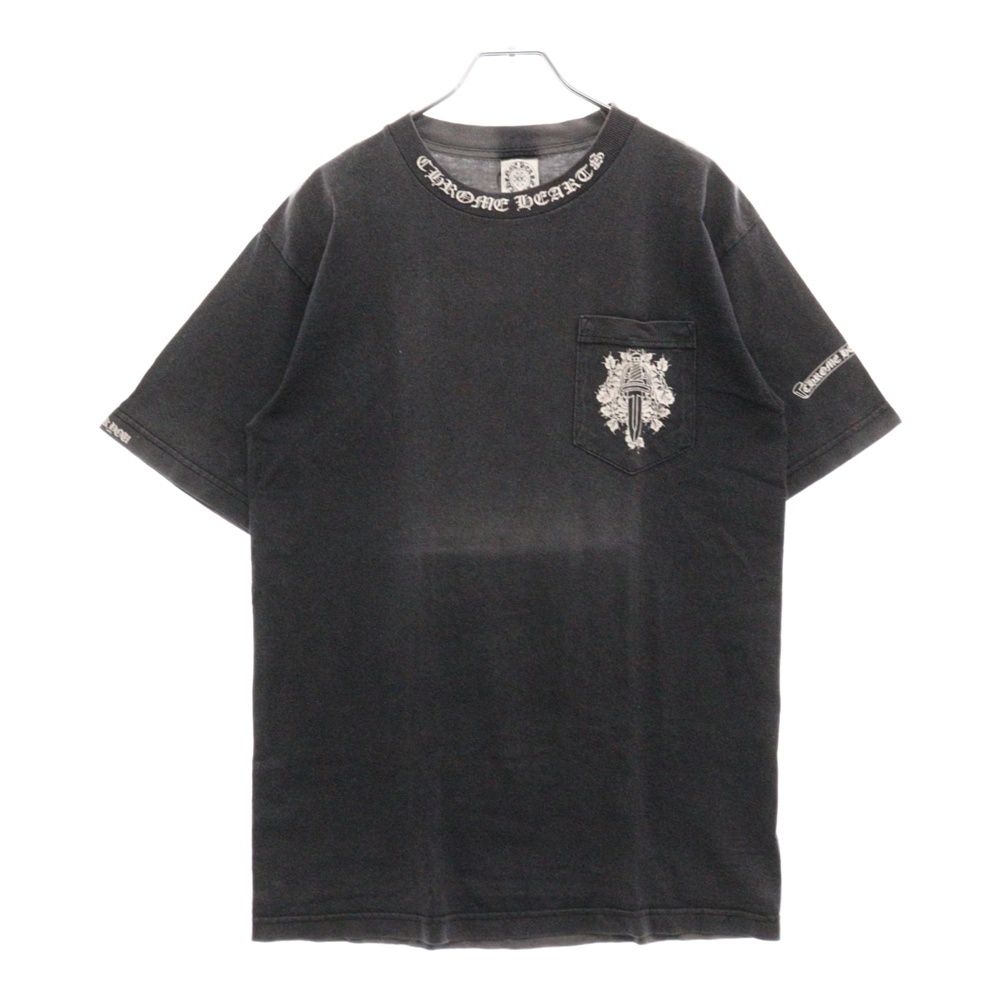 クロムハーツCHROME HEARTS□ネックロゴ胸ポケットTシャツ