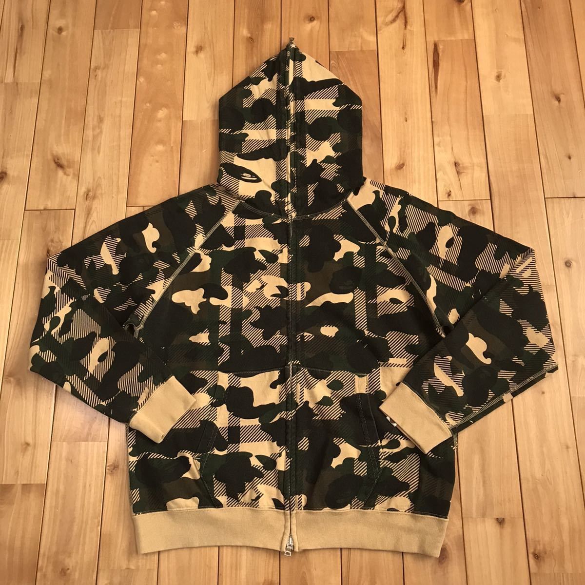 A BATHING APE イエローチェックパーカー M BAPE 美品 イエローチェック Mサイズ フルジップパーカー Yahoo