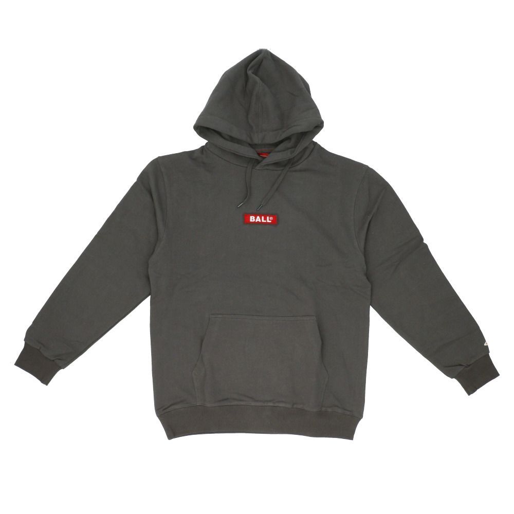 DARK/GREY  Lサイズ  BALL OE裏毛 BOXロゴワッペン付き パーカー BALL パーカー 60506 ボール メンズ ブランド 裏起毛 OE起毛 秋冬 秋 冬 プルオーバー カンガルーポケット あったか 暖かい
