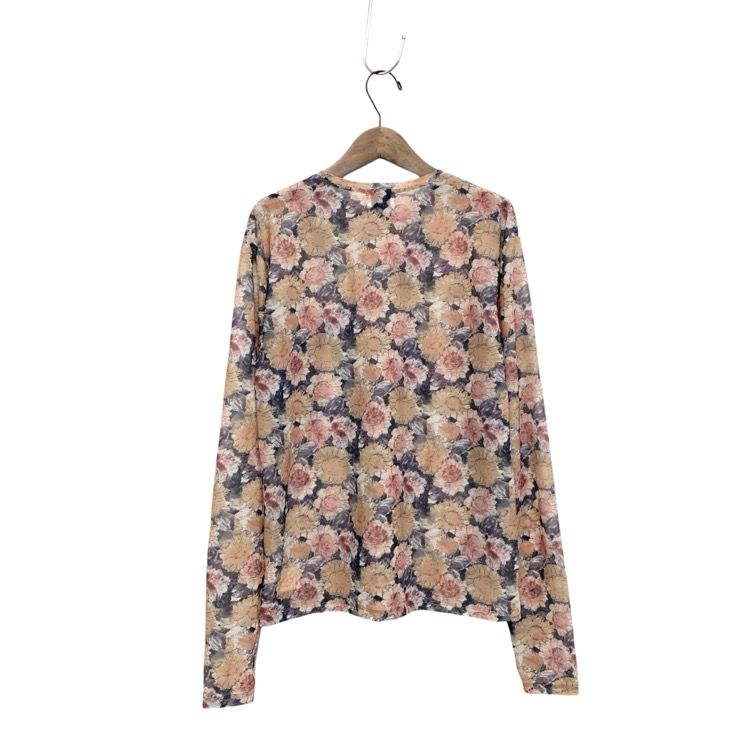 FUMIE=TANAKA フミエタナカ print through long T STUDIOUS別注 花柄プリントシアーTシャツ カットソー ネイビー 2 F21A-SU02 FUMIE=TANAKA フミエタナカ print through long T STUDIOUS別注