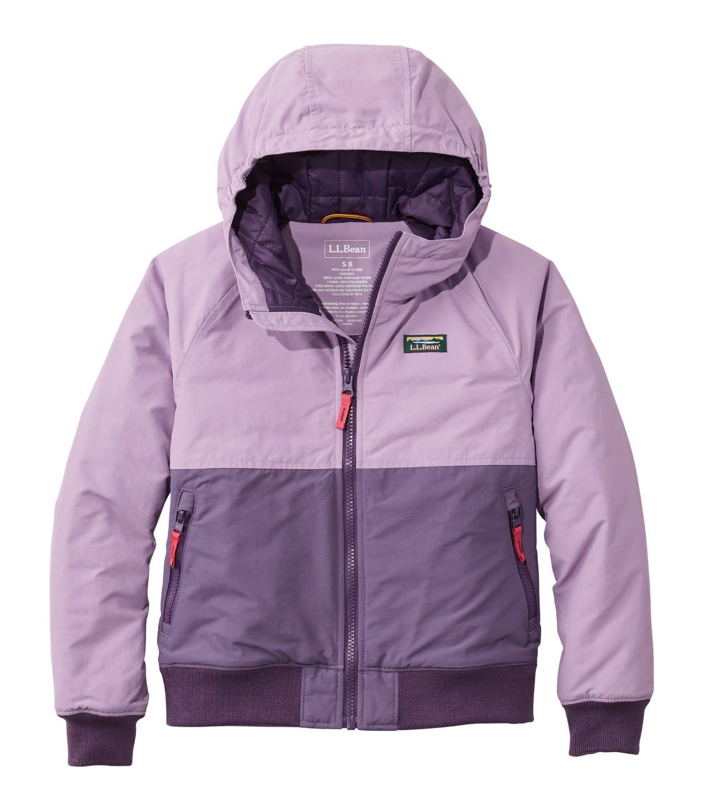 Size:M_Color:Dusty Violet/Muted Purple [エルエルビーン] キッズ・ウォームアップ・インサレーテッド・ジャケット ビッグキッズ Mサイズ Dusty Violet/Muted Purple マルチカラー １００００８５２５
