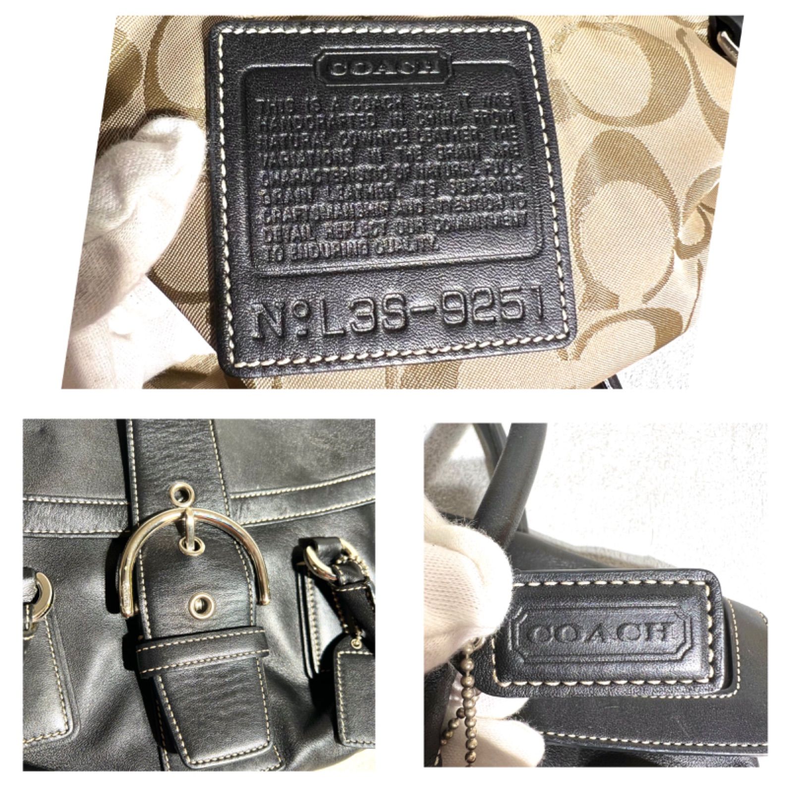 美品】COACH コーチ ソーホーレザーフラップサッチェルハンド 9251 