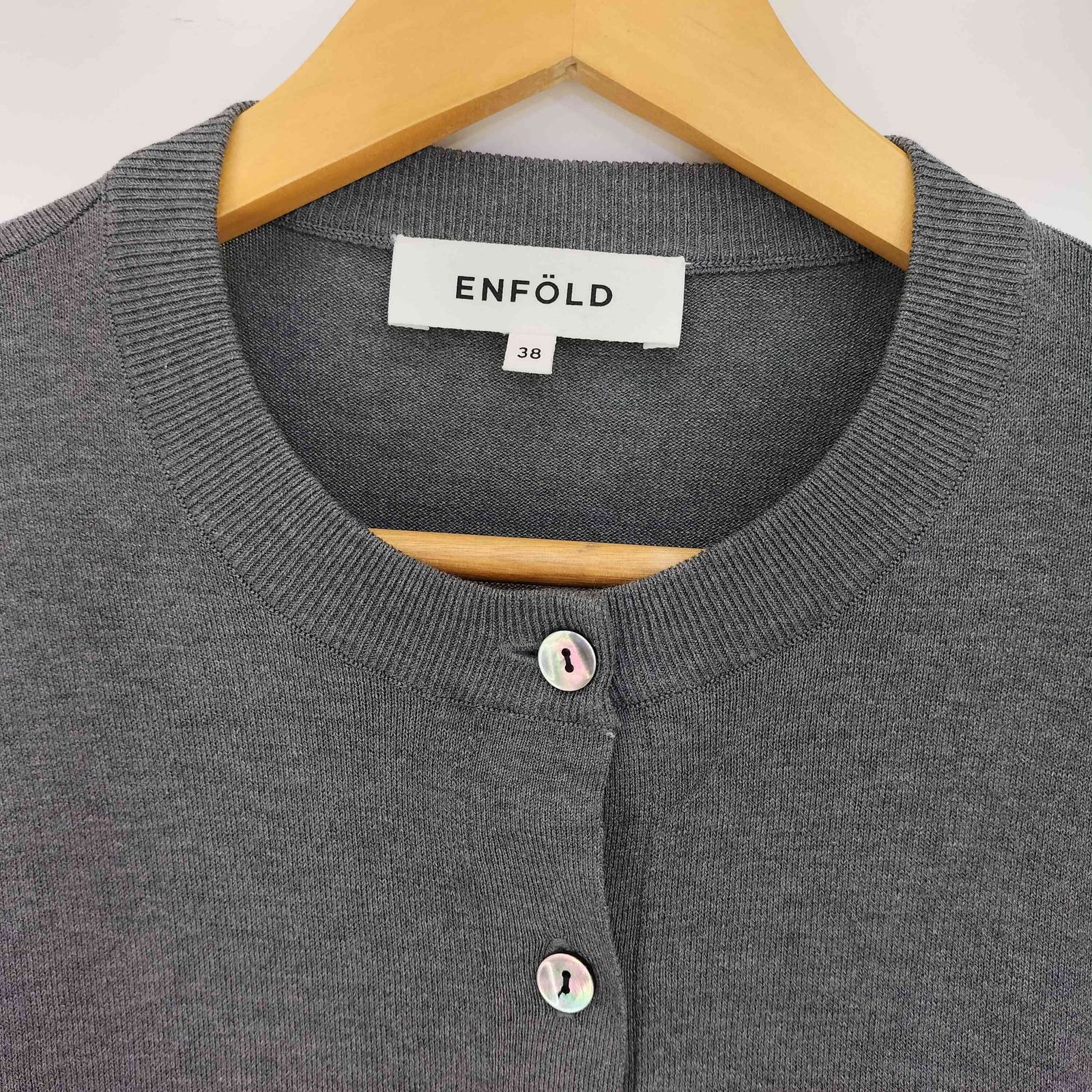 2024AW ENFOLD エンフォルド COLOR-BLOCK CARDIGAN カラーブロック カーディガン グレー 38 300HA270-1010 2024AW ENFOLD エンフォルド COLOR-BLOCK CARDIGAN カラー